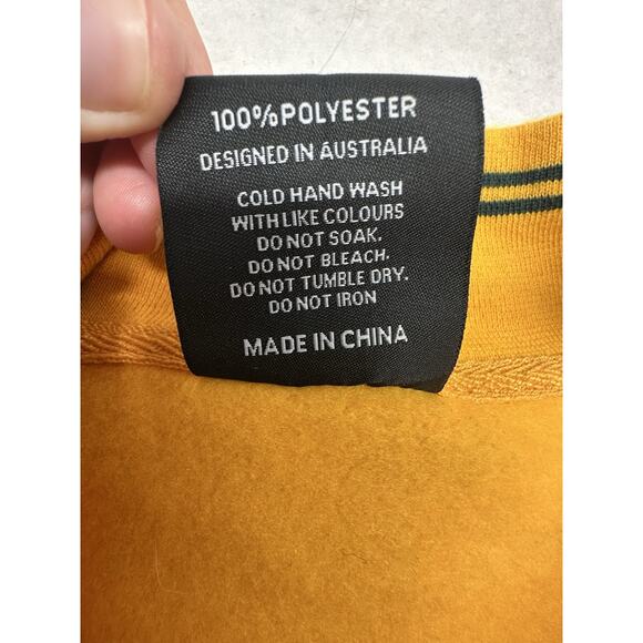 Adult Full Zip Up Baseball Jacket Mens Size Large Australian Green Gold - Picture 6 of 7